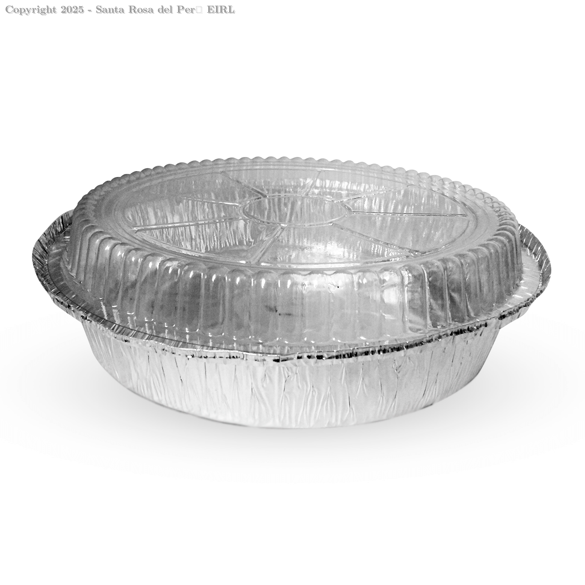 BANDEJA CIRCULAR DE ALUMINIO  1.4  KG C/TAPA TRANSP. # 21