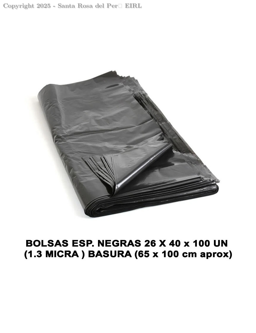 BOLSA PLASTICA -  LISO  26X40 NEGRA