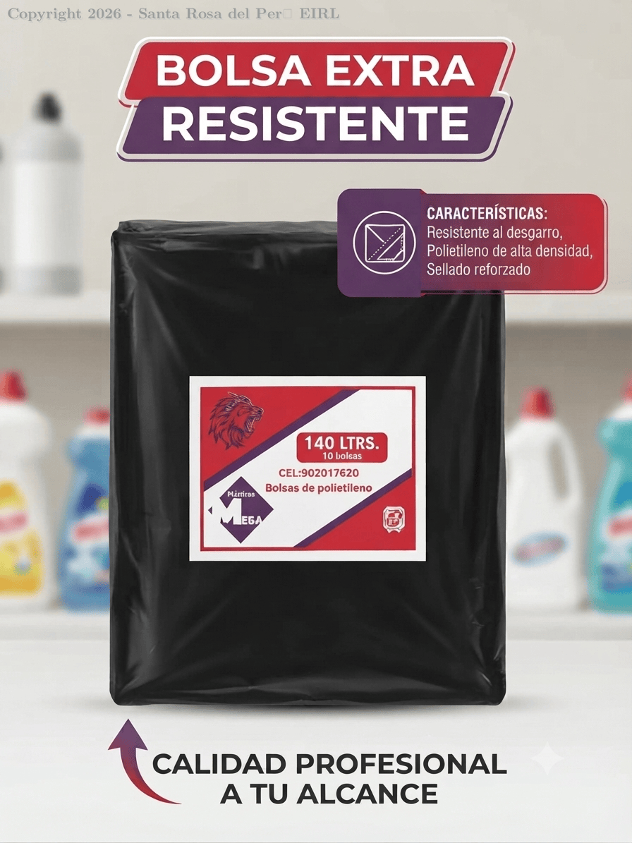 BOLSA PLASTICA 140 LTS. X 10 UNIDS. - NEGRO
