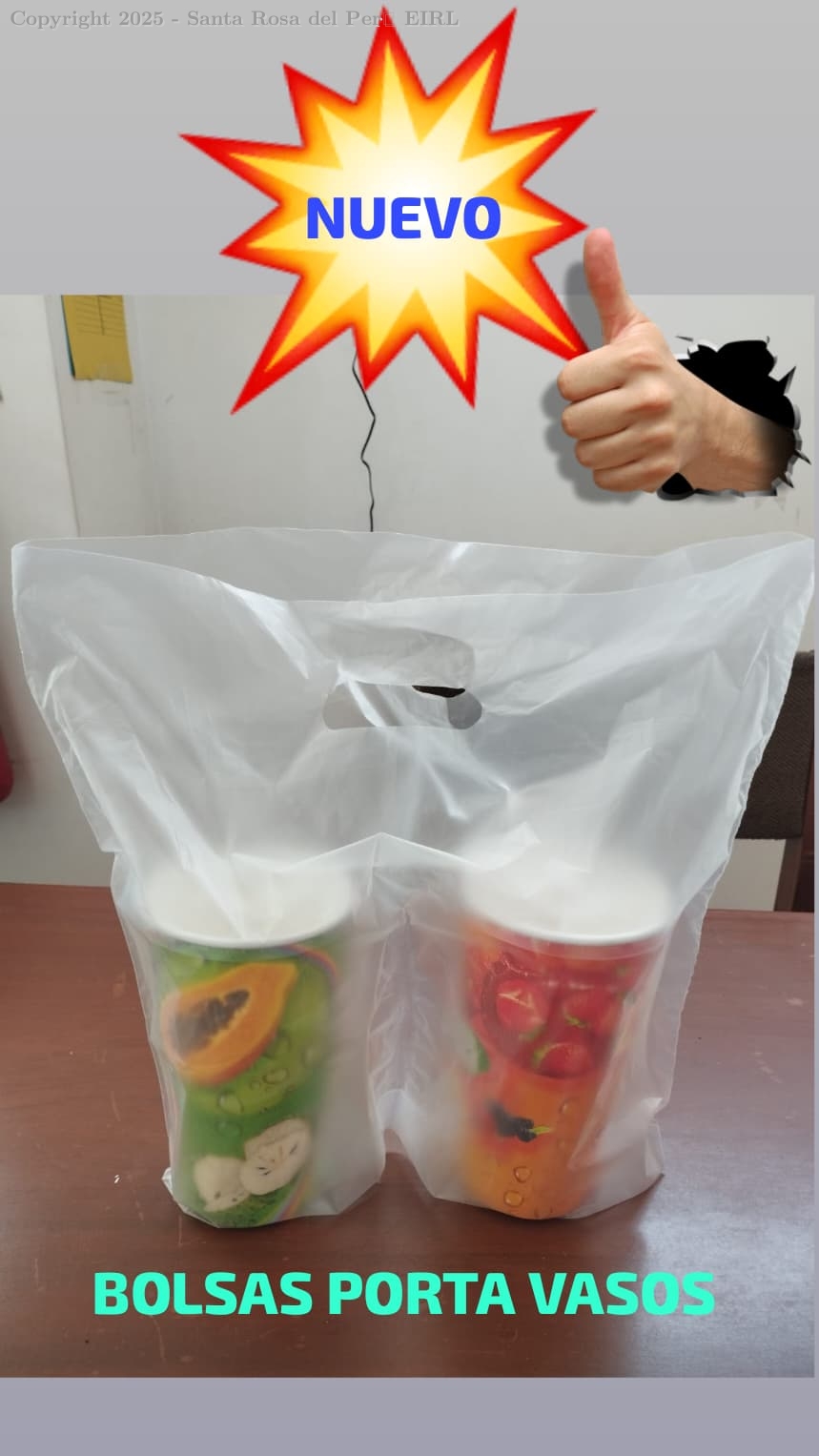 BOLSA PLASTICO PORTA VASOS X 2 C/ASA