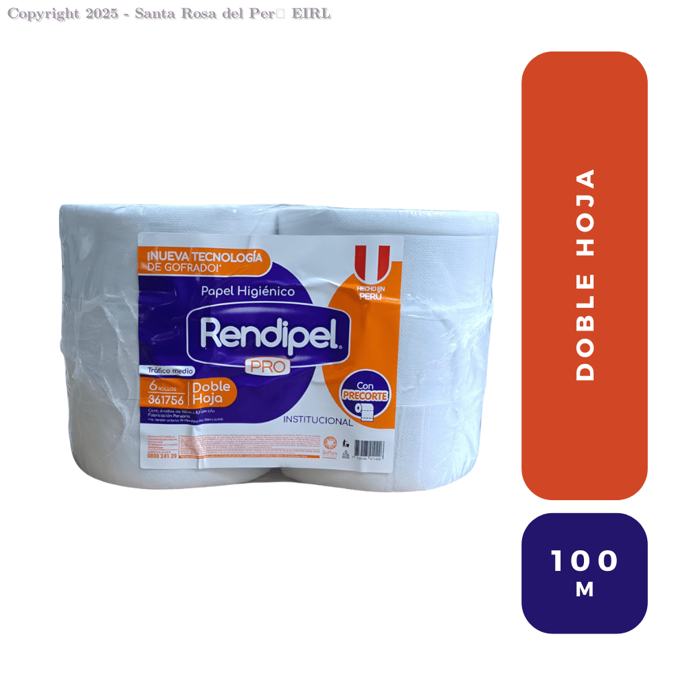 PAPEL HIGIENICO RENDIPEL - BLANCO X6
