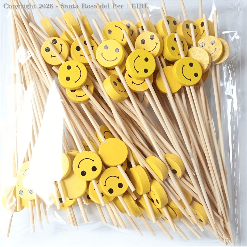 BROCHETA DISEÑO CARITA FELIZ (PAQUETE X 12)