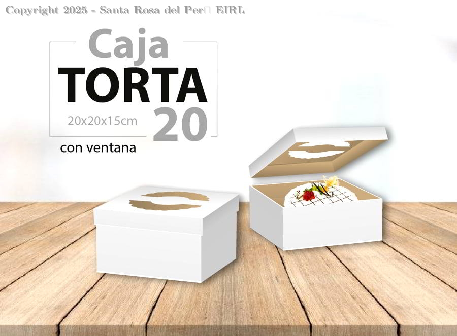 CAJA DE TORTA DUPLEX 20 x 20  C/TAPA