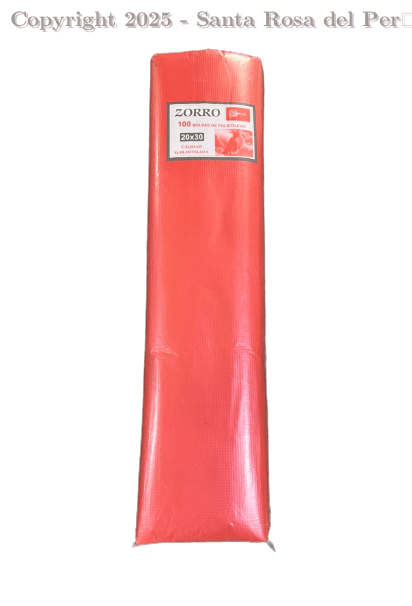 BOLSA PLASTICA  20 X 30 ROJO  PQ. X 100 UNID.