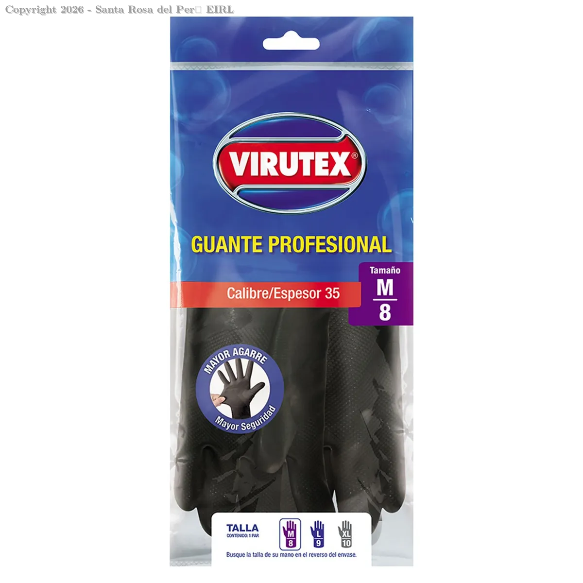 GUANTES PROFESIONAL CALIBRE 35 NEGRO X2