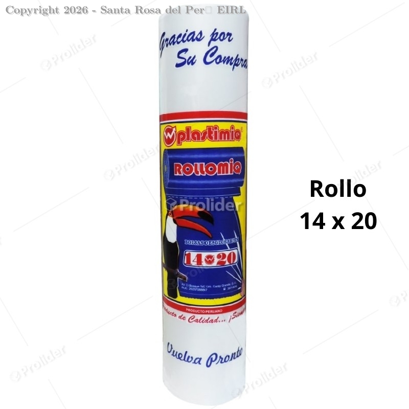 BOLSA EN ROLLO 14 X 20 TRANSP. 1.3