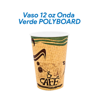 VASO POLIBOARD P.P.C. 12 OZ. CAFE  C / TAPA.